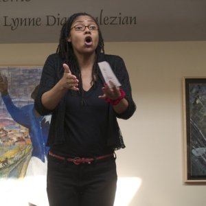 Performing a Vday Monologue 2010, Artsquest, Bethlehem, PA